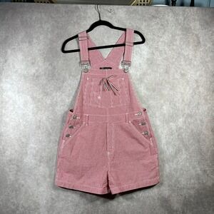 Vintage No Boundaries Shortalls Shorts Overalls Womens M 7/9 Juniors Red Gingham
